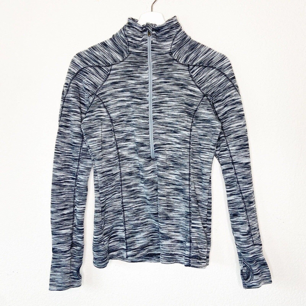 Columbia Half Zip Black and Gray Thumbhole Sleeve Pullover S